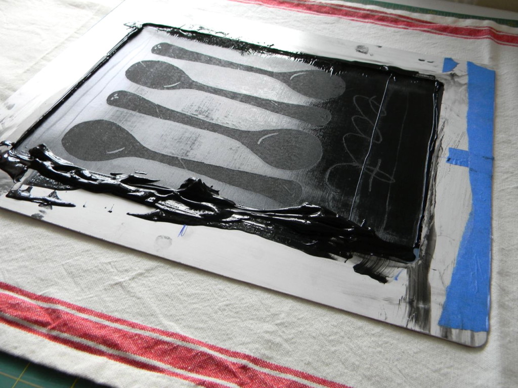 screen printing-process design by a happy stitch