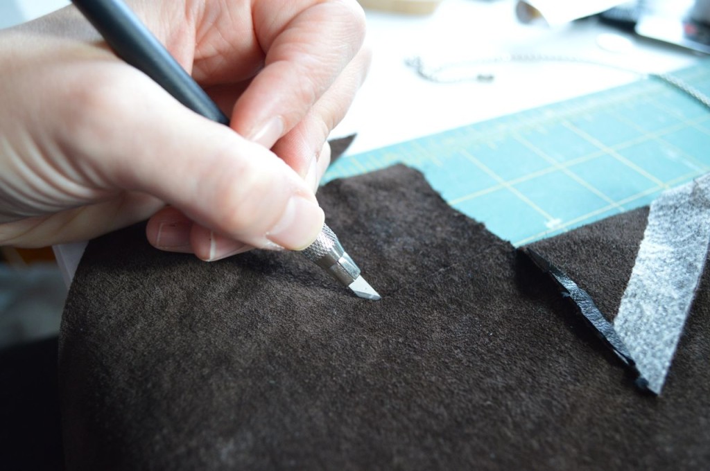 cutting leather adventure on a happy stitch