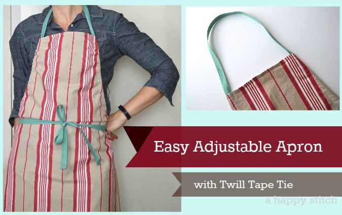 easy adjustable apron with twill tape tie