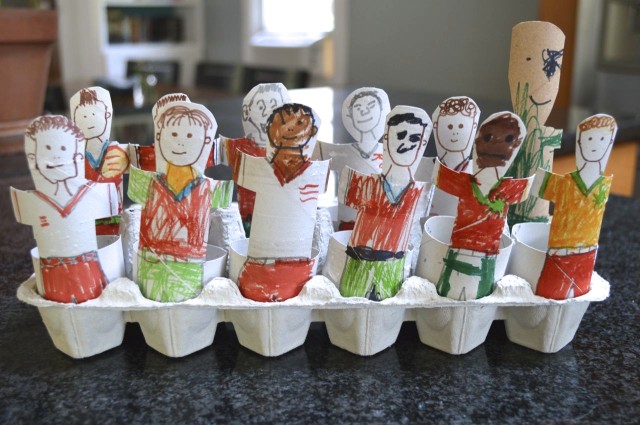Toilet Paper Roll Soccer Players for the World Cup 2014