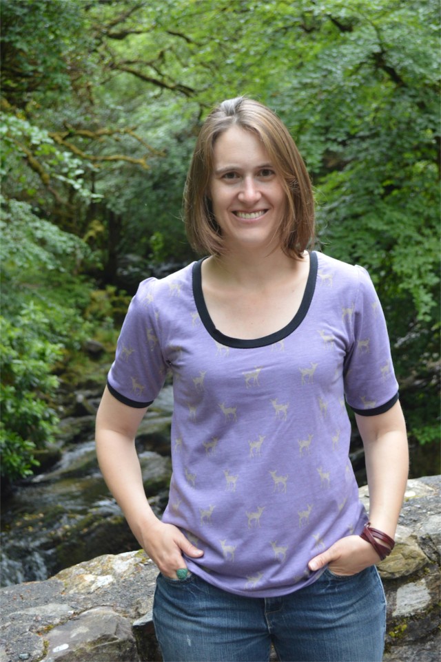 Sweet Fawn 3/4 length tee, a Modified Plantain Tee from deer & doe | sewn by A Happy Stitch