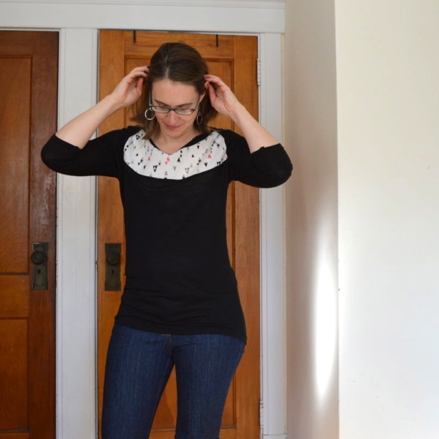 Extraordinary Girl Top with Knit and Woven | From the Sew Fab Pattern Bundle made by a happy stitch