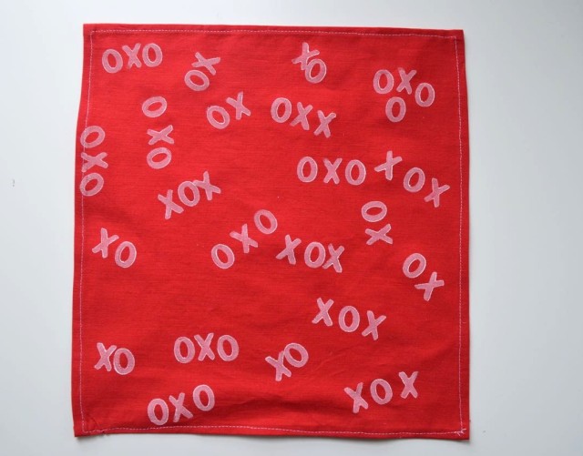 how to wrap a heart : a stamped fabric wrapping for all your valentines day goodness