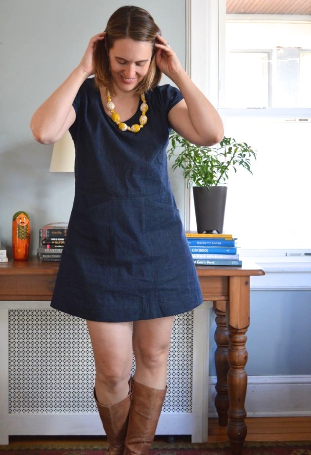 Alder Bess Mashup Dress in Demin  | a happy stitch