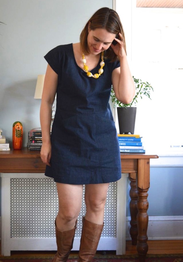 Alder Bess Mashup Dress in Demin  | a happy stitch