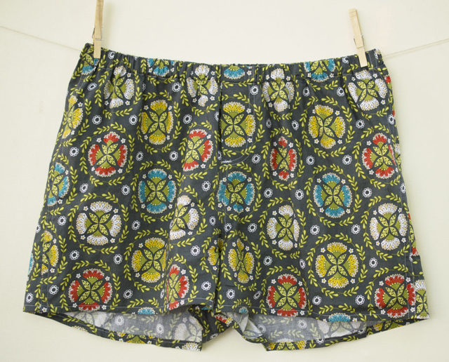 Sewing for Dudes_Boxer Shorts in Dutch Treat Medallion fabric_a happy stitch