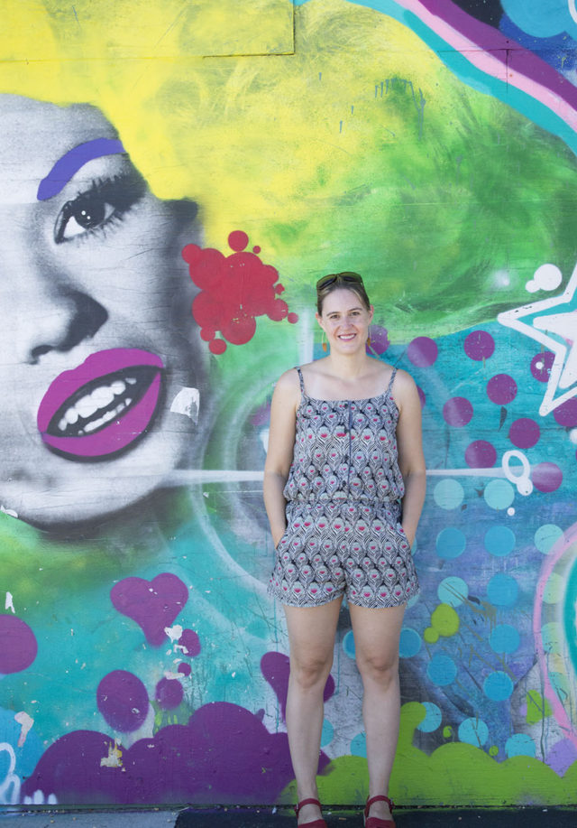 Asbury Park mural and a fancy pants romper | a happy stitch