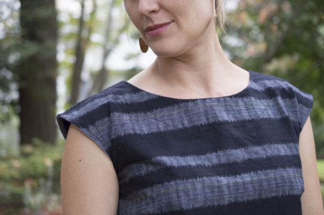 My Esme Tunic -Striped Woven Japanese fabric | sewn by a happy stitch