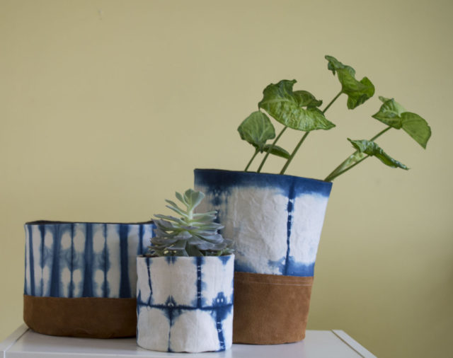 Other Reasons to Sell at a Craft Market! Connections and Creative Fire :: Leather Indigo Fabric Buckets by a happy stitch