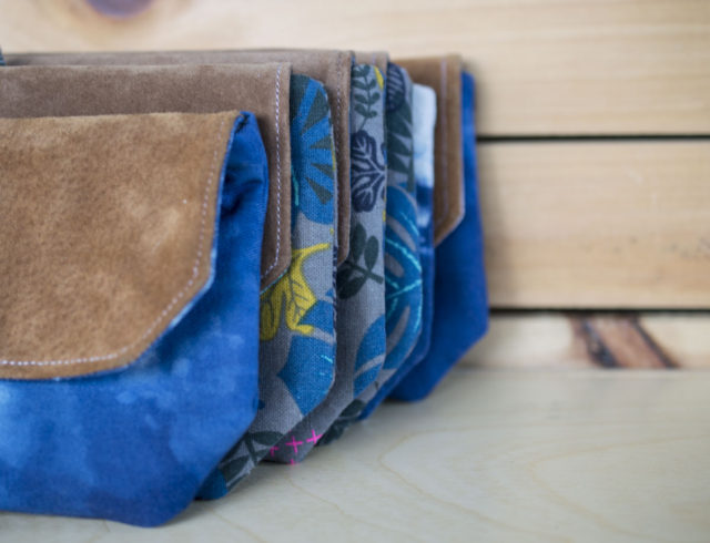 Other Reasons to Sell at a Craft Fair! Indigo and Linen Clutches-by a happy stitch