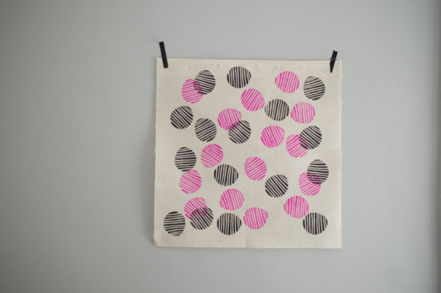 Hand-Stamped Tote! Print designed and made by *a happy stitch*