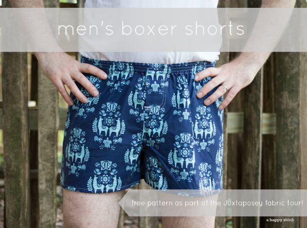 Men's Boxer Shorts [Free Pattern + Juxaposey llama Fabric] - A