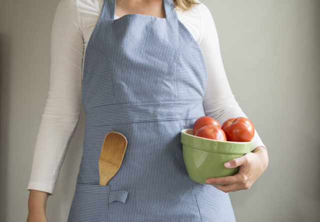 The "So Many Tomatoes" Striped Modern Apron _ sewn by a happy stitch