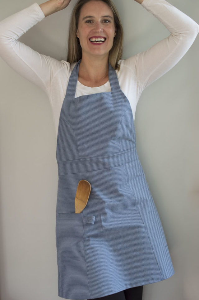The "So Many Tomatoes" Striped Modern Apron _ sewn by a happy stitch