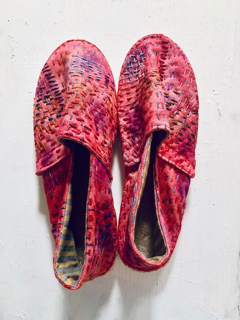 Watercolor and Hand-Stitched Espadrilles from Leilani Pierson of Studio Gypsy_A HAPPY STITCH_The Espadrilles Kit