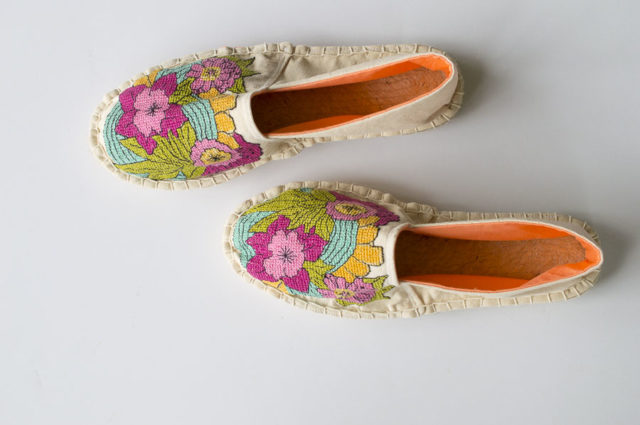 Blooming Espadrilles with Sulky and A HAPPY STITCH_embroidered espadrille DIY 
