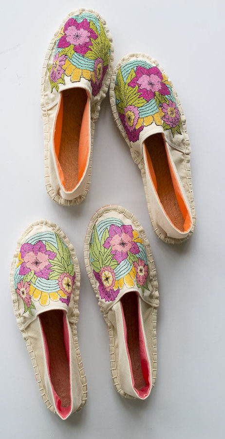 Blooming Espadrilles! Make Embroidered Shoes with Me! - A HAPPY STITCH