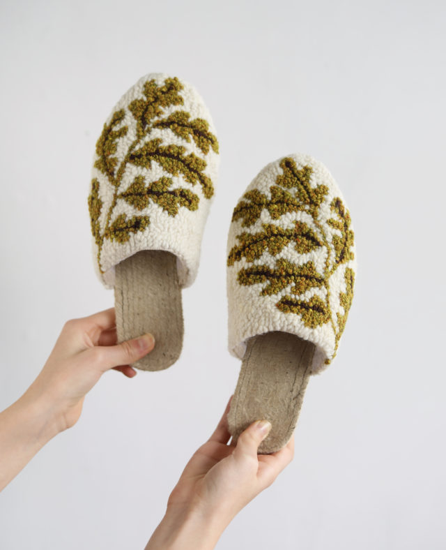 Punch Needle Espadrille Slippers from Arounna of Bookhou exclusively for A HAPPY STITCH