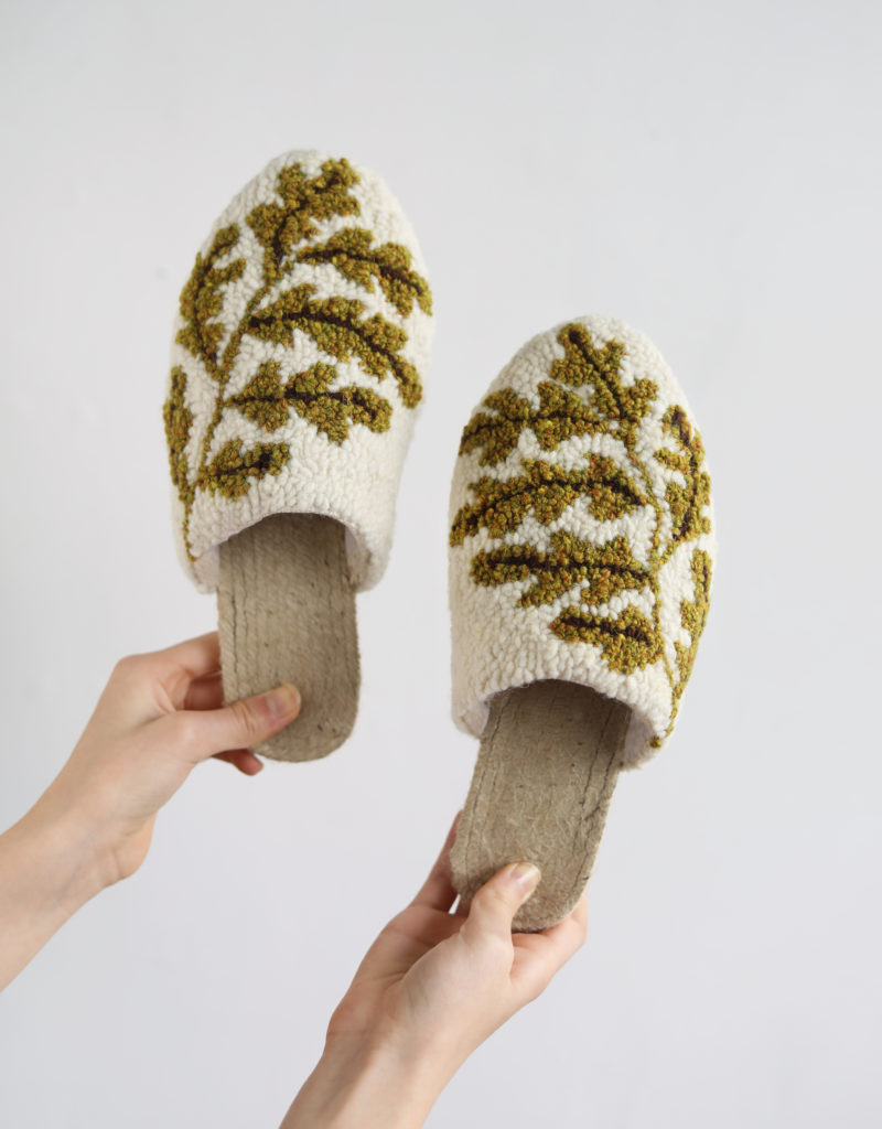 Punch Needle Espadrille Slippers from Arounna of Bookhou exclusively for A HAPPY STITCH