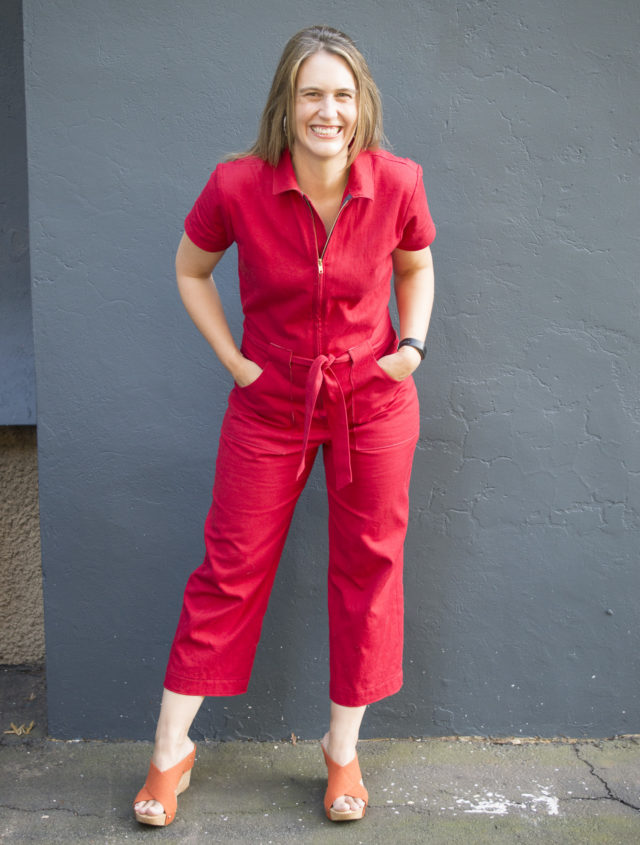 Fire Engine Red Blanca Flight Suit sewn by Melissa Quaal of A HAPPY STITCH