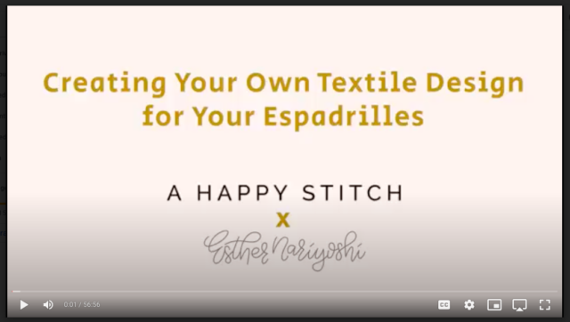 Design Your Own Textiles Espadrilles Kit_A HAPPY STITCH with Esther Nariyoshi